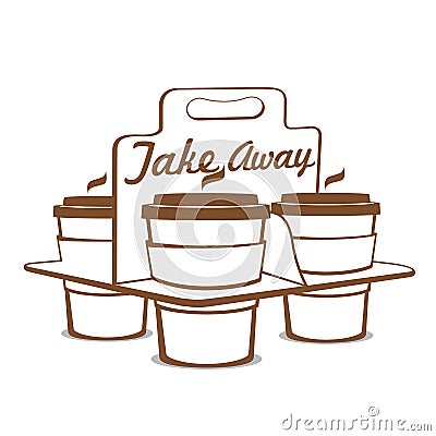 Take away coffee cups Vector Illustration