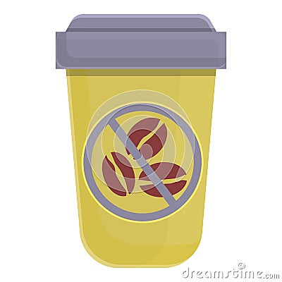 Take away coffee decaf icon, cartoon style Vector Illustration