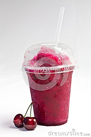 Take away cold iced with fruit flavour Stock Photo