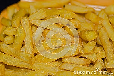 Take Away French Fries Up Close Zoom Stock Photo