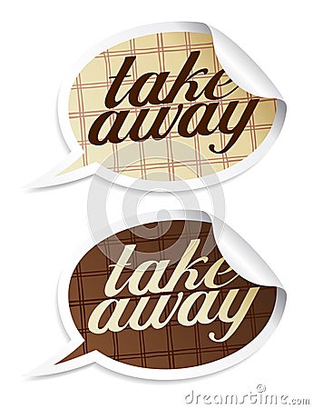 Take away stickers. Vector Illustration