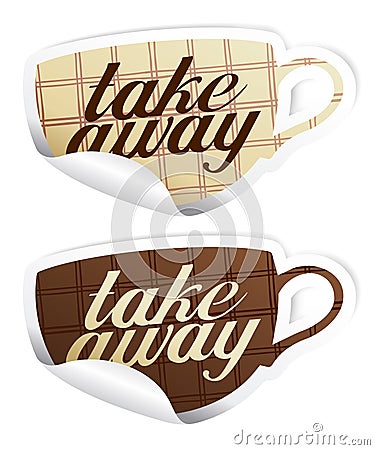 Take away stickers. Vector Illustration