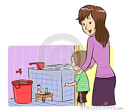 Take A Bath Time Vector Illustration