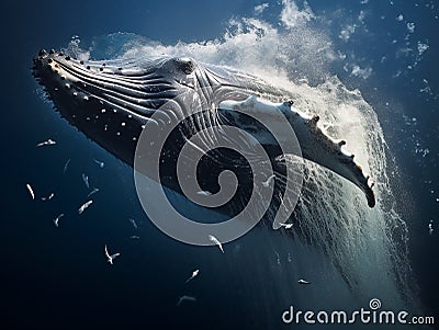 Take a breathtaking shot of a magnificent humpback whale Stock Photo