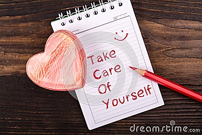 Take care of yourself handwritten Stock Photo