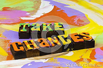 Take chances business risk success choice gamble chance opportunity Stock Photo