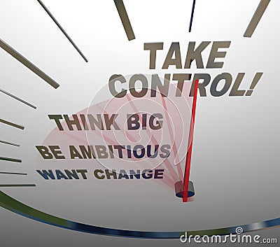 Take Control Speedometer Think Big Want Change Stock Photo