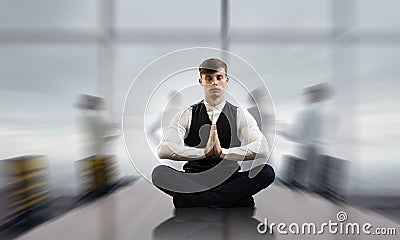 Take a deep breath and relax. Mixed media Stock Photo