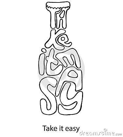 Take it easy. Inspiration illustration. Vector Illustration