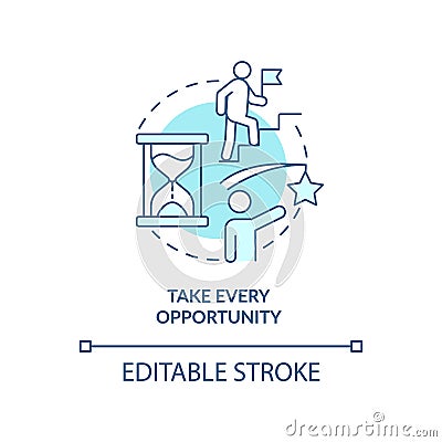 Take every opportunities turquoise concept icon Vector Illustration