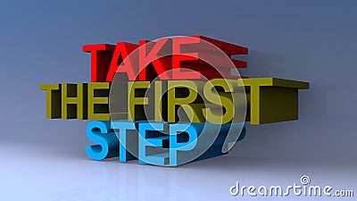 Take the first step on blue Stock Photo