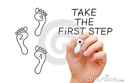 Take The First Step Footprint Concept Stock Photo