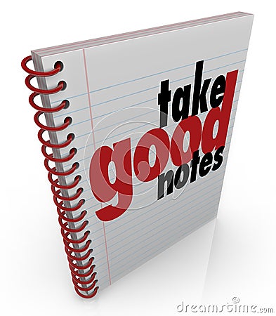 Take Good Notes Class Lecture Write Important Facts School Learn Stock Photo