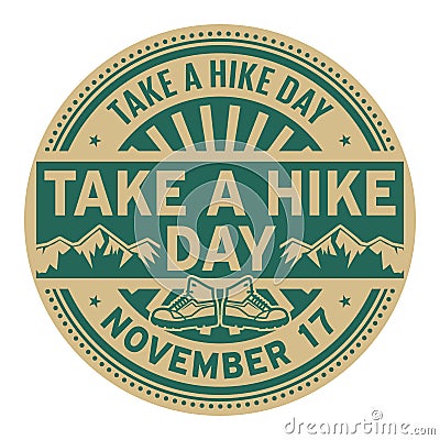 Take A Hike Day, November 17 Vector Illustration