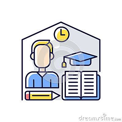 Take home exam RGB color icon Vector Illustration