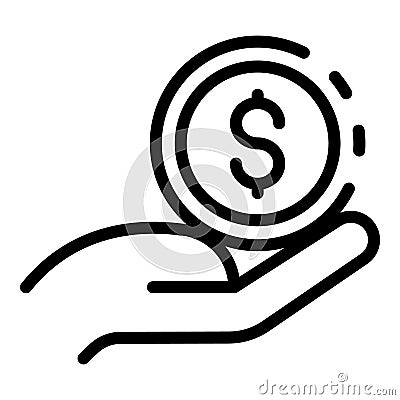 Take immigrants money icon, outline style Vector Illustration