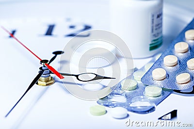 Take medicine on time. Stock Photo