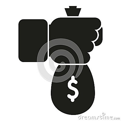 Take money bag icon simple vector. Currency atm safe Stock Photo