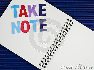 Take note on notebook Stock Photo