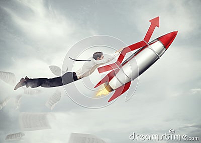 Take-off business success. 3D Rendering Stock Photo