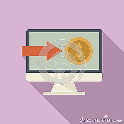 Take online loan icon, flat style Vector Illustration