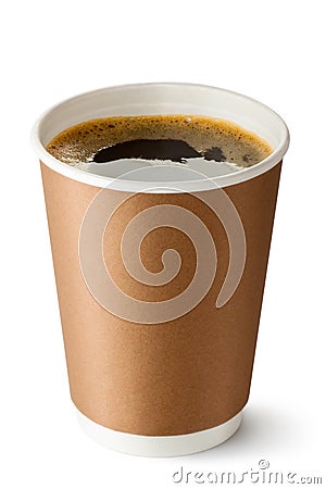 Take-out coffee in opened thermo cup Stock Photo