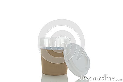 Take-out coffee in thermo cup. Isolated Stock Photo