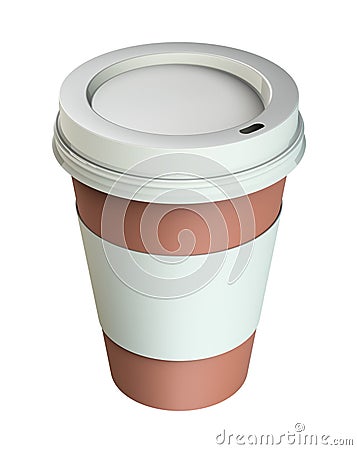 Take-out coffee in thermo cup Cartoon Illustration