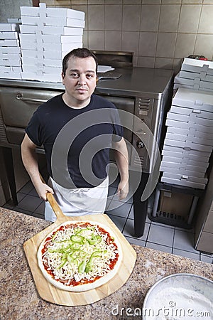 Take out Pizza chef Stock Photo