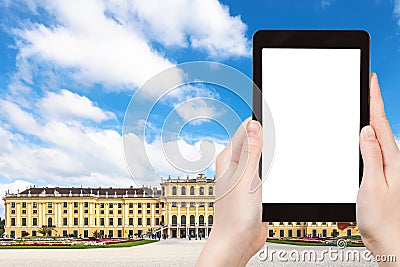 Take photo of Schloss Schonbrunn palace in Vienna Editorial Stock Photo