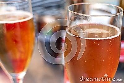 Take something among friends. Different types of drink on the table Stock Photo