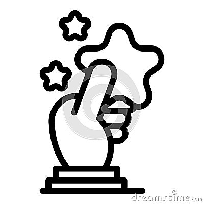 Take star hand icon, outline style Vector Illustration