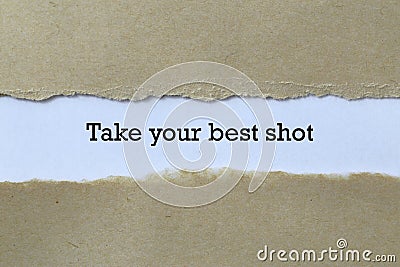 Take your best shot on paper Stock Photo