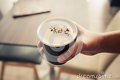 Takeaway Cappuccino Stock Photo