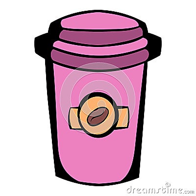 Takeaway coffee cup icon cartoon Vector Illustration