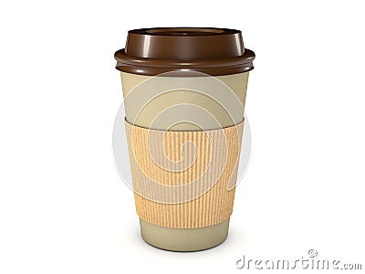 Takeaway coffee cup with lid isolated Stock Photo