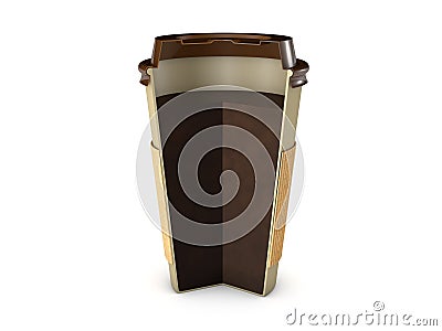 Takeaway coffee cup with lid isolated Stock Photo