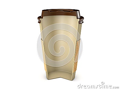 Takeaway coffee cup with lid isolated Stock Photo