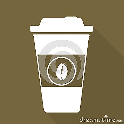 Takeaway paper coffee cup ico Vector Illustration