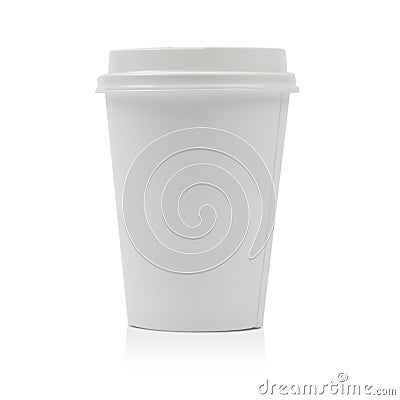 Takeaway paper coffee cup isolated on white Stock Photo