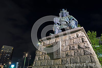 Takeda Shingen statue near Kofu station Stock Photo