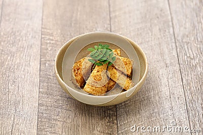 Stir-fried boiled bamboo shoots and dried bonito flakes, Japanese cuisine Stock Photo