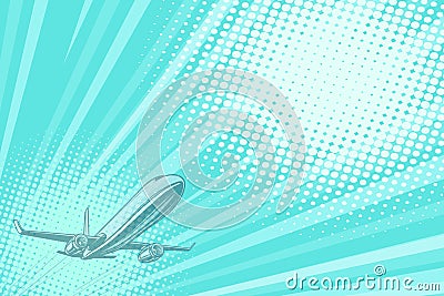 Takeoff aviation background flight journey Vector Illustration