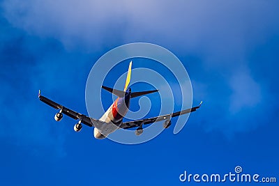 Takeoff Boeing 747-400 Asiana Cargo HL7420 Editorial Stock Photo