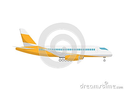 Takeoff passenger airplane isolated icon Cartoon Illustration