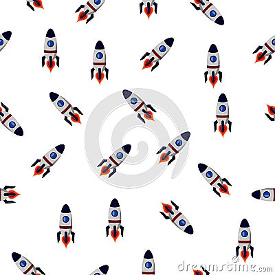 takeoff rocket colored icon in pattern style. One of ufo collection icon can be used for UI, UX Stock Photo
