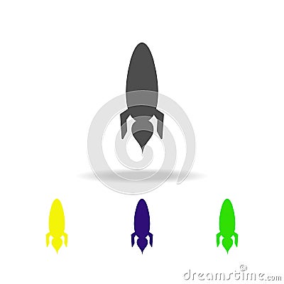 takeoff rocket multicolored icons. Element of UFO icon Can be used for web, logo, mobile app, UI, UX Stock Photo