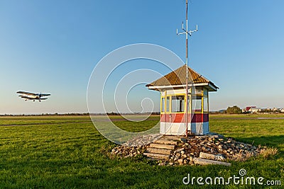 The takeoff strip of the aircraft. Stock Photo