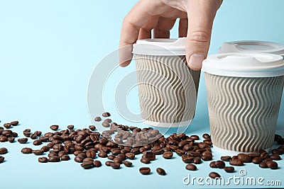 Takeout coffee drink. Breakfast latte Stock Photo