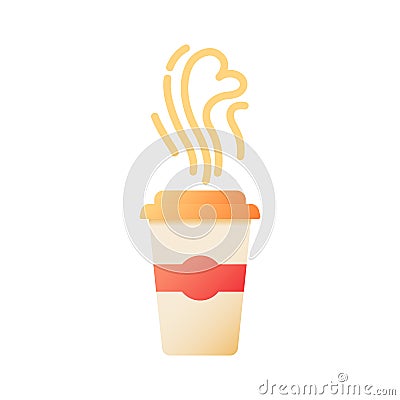 Takeout coffee vector flat color icon Vector Illustration